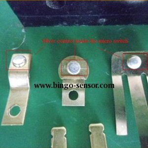 silver contact inside micro switch